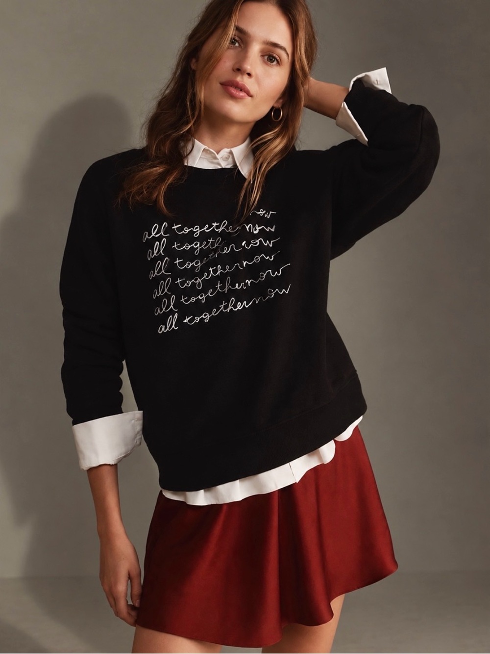 Anthropologie MAEVE All Together Now Graphic Sweatshirt Size S